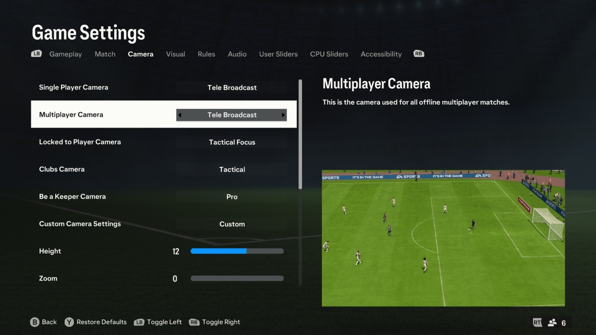 EA FC 24 Camera Settings
